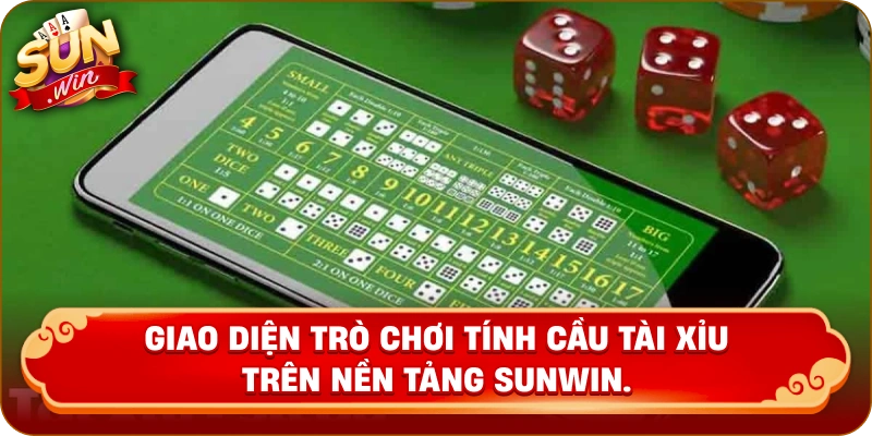 Giao diện trò chơi tính cầu tài xỉu trên nền tảng Sunwin.